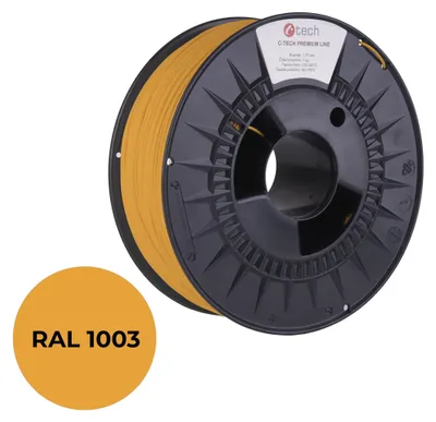 Obrázek produktu pro Tisková struna (filament) C-TECH PREMIUM LINE, PETG, signální žlutá, RAL1003, 1,75mm, 1kg