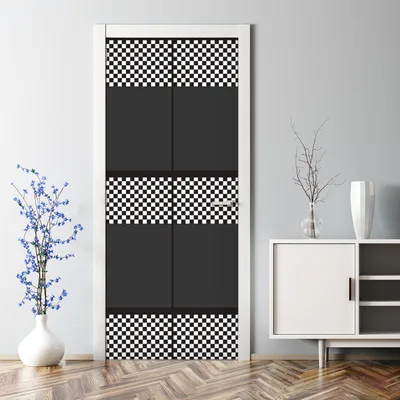 Produktbild von Dekorative Türtapete selbstklebend Türposter Türaufkleber Jakobsmuschel Schwarz-Weiß 70 x 200 cm