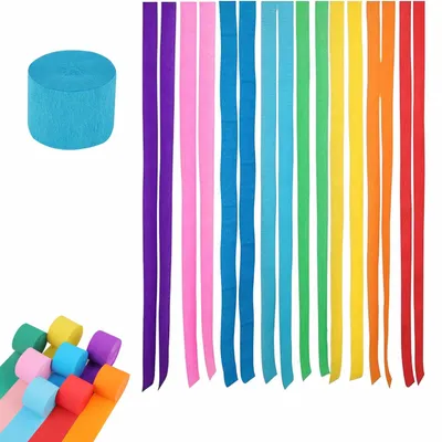 Krepppapier 8 Rollen bunt 25 m für Dekoration & Basteln