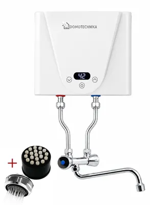 Image de Domotechnika | Mini-chauffe-eau électrique - 3,5 Kw - 21x15x5 cm - Pour faible pression - Chauffage instantané de l'eau