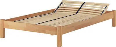 Produktbild von Einzelbett in Überlänge 120x220 Buche-Bettgestell Zubehör wählbar V-60.84-12-220Federholzrahmen inkl.