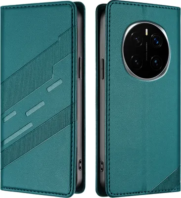 Image de Etui pour Honor Magic7 Pro, étui portefeuille en cuirPolyuréthaneavec fente pour cartes et fonction stand Grün