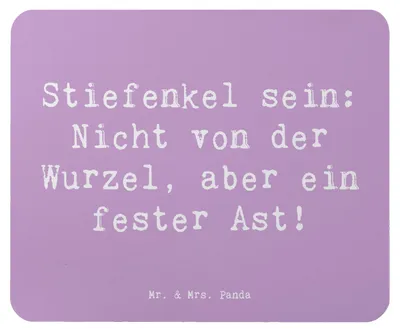 Produktbild von Mr. & Mrs. Panda Mouse Pad Spruch Stiefenkel - Lavendeltraum - Geschenk, Familiendynamik, Familienzusammenhalt, notebook mauspad, Familienbaum, mousematte, Großeltern