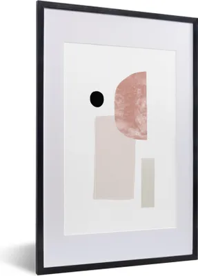 Produktbild von MuchoWow® Gerahmtes Poster Abstrakt - Pastell - Design 40x60 cm - Poster mit Schwarzem Bilderrahmen Wandposter Rahmen Foto Bilder - Poster in Rahmen