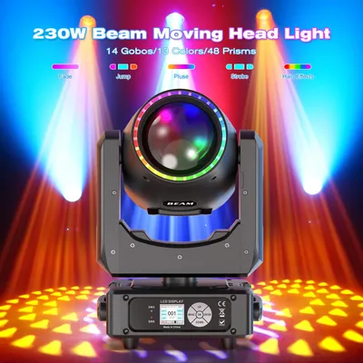Image de Éclairage de scène LED - Projecteur mobile - 230 W - Prise européenne - DMX - 13 couleurs - 14 gobos - 48 prismes