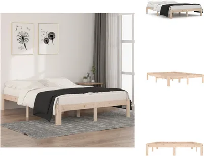 Immagine prodotto di vidaXL Letto in legno massiccio di pino 140x190 cm - Letti e strutture letto