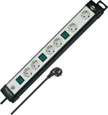 Immagine prodotto di Brennenstuhl 1951560600 prolunga di alimentazione 3 m 6 prese AC Nero, Grigio