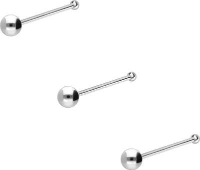 Produktbild von Nasenpiercing, Nasenstecker SET 925er Silber Nasenstecker Pin KUGEL
