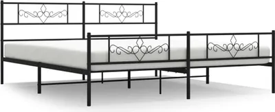 Immagine prodotto di vidaXL Letto in metallo senza materasso con pediera nero 180x200 cm