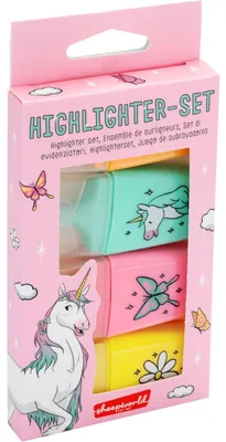 Produktbild von Highlighter-Set Motiv "Einhorn"