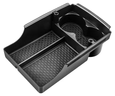 Productafbeelding van Opbergbox voor de middenconsole, geschikt voor Tesla Model S/X, zwart, gemaakt van ABS-kunststof, met antislipmat