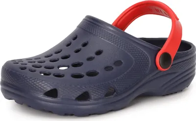 Produktbild von Ladeheid Kinder Mädchen Jungen Eva Clogs Gartenclogs Gartenschuhe LA-CA-06 (Marineblau/Rot, 24/25 EU)