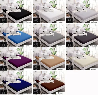 Produktbild von Spannbettlaken Jersey Spannbetttuch 100% Baumwolle Bettlaken Spannbettuch Laken, Farbe:weiß, Größe:120 x 200 cm