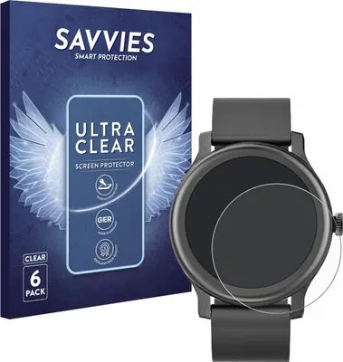 Produktbild von 6x Für Loyaa Smartwatch 1.28" Schutzfolie Savvies Displayschutz Display Schutz Folie Klar Transparent