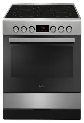 Produktbild von Amica SHC 913 001 E, Freistehender Herd, Schwarz, Edelstahl, Drehregler, Berührung, Edelstahl, schwarz, Edelstahl, Vorne oben