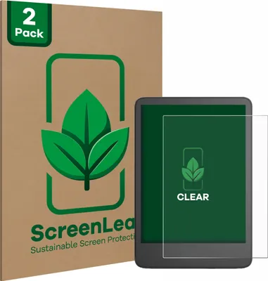 Produktbild von 2x ScreenLeaf Schutzfolie für Amazon Kindle 2024 nachhaltiger Displayschutz Display Schutz Folie Klar Transparent