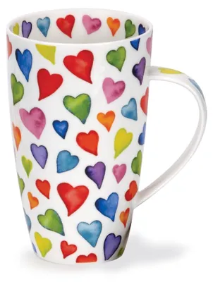 Image de DUNOON Mug Henley Warm Hearts 600 ml Tasse à café en porcelaine fine 15 cm Tasse à thé