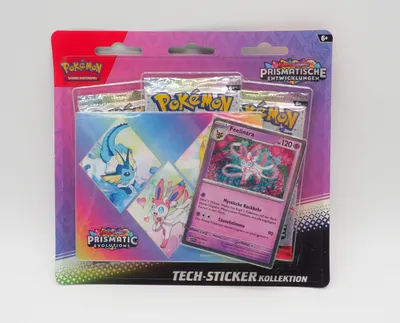 A Pokémon Tech-Sticker-Kollektion Karmesin & Purpur - Prismatische Entwicklungen product is displayed on a white background.