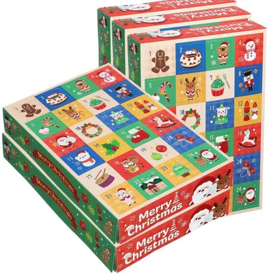 Image de Calendriers de l'Avent à remplir, 5 boîtes cadeaux en papier, idéal pour les fêtes de Noël et pour créer des cadeaux personnalisés