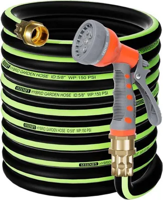 Produktbild von Famanu Gartenschlauch 22,9 m 5/8 Zoll - Flexibler Gummischlauch ohne Knickstellen
