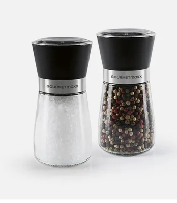 Produktbild von GOURMETmaxx Salz- und Pfeffermühle 13 cm Transparent/Schwarz