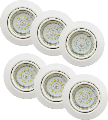 Produktbild von 6 x LED Einbauleuchte weiß rund schwenkbar GU10 3Watt Deckenlampe