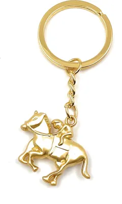 Produktbild von Onwomania Schlüsselanhänger - "Pferd Reiten Galopp" - Metall Glücksbringer ideal als Geschenk z.B. für den besten Freund, die beste Freundin, Mama