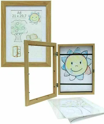 Immagine prodotto di Deknudt S65EH1 Cornice per bambini Disegni in legno naturale A4 Marrone 21x29,7 cm