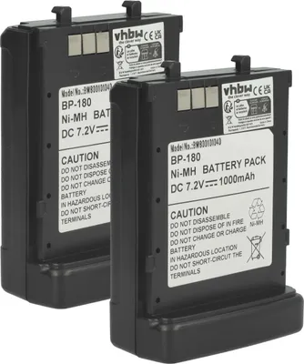 Produktbild von vhbw 2x Akku kompatibel mit Icom IC-W32A, IC-Z1E, TC-T42E, IC-Z1, IC-Z1A, TC-T22E, IC-W32TZ, IC-W32E Funkgerät, Walkie Talkie (1000 mAh, 7,2 V, NiMH)