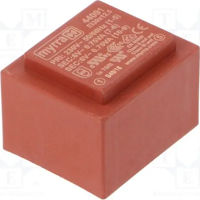 Produktbild von 1x Transformator: überzogen 230VAC 1,5VA 6V 6V 125mA 125mA 44091 -Transformatoren