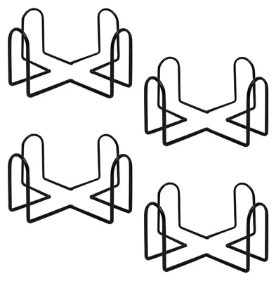 Untersetzerhalter 4er-Set aus Metall, schwarz, für runde & eckige Untersetzer