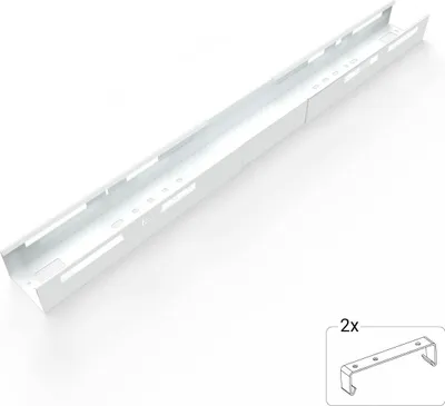 Produktbild von Varioplex ausziehbare Kabelwanne für Schreibtisch, 1100-1700 mm, Kabelmanagement, Weiß