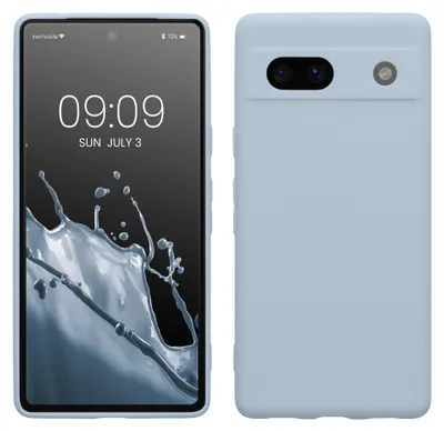 Produktbild von kwmobile Handyhülle für Google Pixel 7a Hülle - weiches Handy Silikon Case - Schutzhülle Cover - Hellblau matt