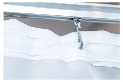 Produktbild von Textil Duschvorhang Weiss - Breite und Höhe zur Auswahl - 90/120 / 150/180 / 200/220 / 240/320 Duschvorhangringe, Gardinenband oder Metallösen (240x200 cm mit Gardinenband)