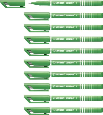 Image de Feutres fins à pointe feutre - STABILO SENSOR F - fin - pack de 10 - vert