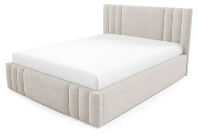 Productafbeelding van Gestoffeerd bed met opbergruimte Falda Zandlinnen 180 × 200 cm