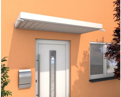 Produktbild von Gutta Rechteckvordach NM 200x90 cm in weiß Kunststoffpaneel-Abdeckung weiß
