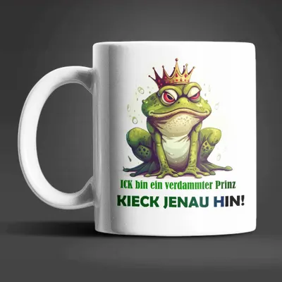 Produktbild von Frosch Prinz witzige lustige Keramik Kaffeetasse Teetasse Tasse Geschenke