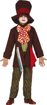 Produktbild von Zauberhutmacher Kostüm Fantasie Abenteuerträume Kinder Fasching Karneval Bunter Hut Schriller Look Farbenfrohe Stoffe Witzige Details, Größe: 110/116 Farbe: Braun