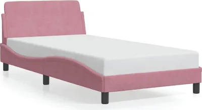 Obrázek produktu pro vidaXL Rám postele s čelem "Dover" růžový 100x200 cm sametový