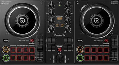 Produktbild von Pioneer DDJ-200, USB Typ-B, USB, 5 V, 0,5 A, Windows 10, Windows 7, Windows 8.1, Mac OS X 10.12 Sierra, Mac OS X 10.13 High Sierra, Mac OS X 10.14 Mojave