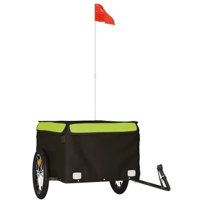 Produktbild von vidaXL Fahrradanhänger Schwarz und Grün 45 kg Eisen