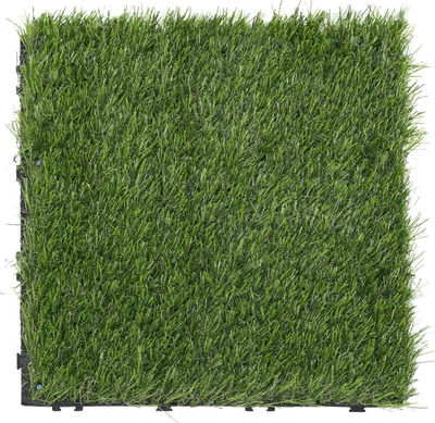 Obrázek produktu pro Eikuavons umělá tráva, dlaždice 30x30 cm, 55 kusů (5 m²) – dlaždice pro terasy a balkony s drenážním systémem, realistickým vzhledem a snadnou montáží, vhodné pro použití uvnitř i venku