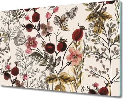 Produktbild von Glas-Herdabdeckplatte Glaskeramikkochfeld-Abdeckung Spritzschutz - 80x52 cm - Feldaufbau rot braun