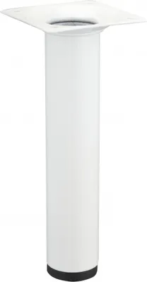 Image de Pied meuble cylindrique HETTICH fixe acier époxy blanc
