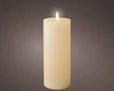 Image de Bougie Led Cire Crème Flamme Vacillante Réaliste Sans Danger - Lumineo