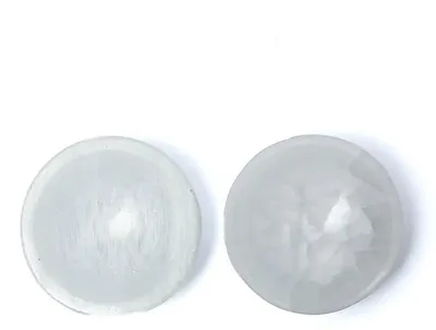 Produktbild von Runde Selenitschale – Packung mit 2 Stück – ±10 x 3,5 cm