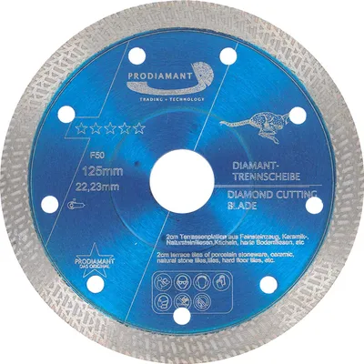Produktbild von PRODIAMANT Diamanttrennscheibe 125mm Fliese, Feinsteinzeug F50