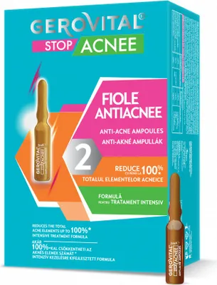 Produktbild von Gerovital Stop Acnee Anti-Akne-Ampullen für das Gesicht 10 Ampullen x 2 ML