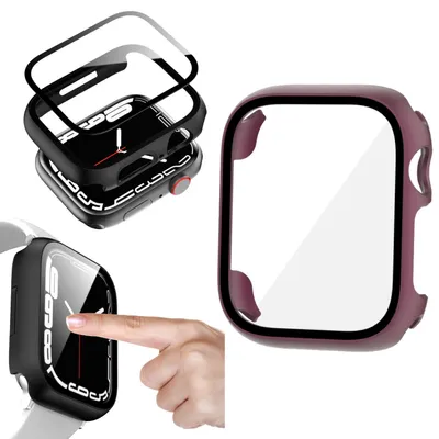 Produktbild von Für Apple Watch Series 9 8 7 45 / 6 SE 5 4 44mm 2 in 1 Uhr Hülle Cover + Hart Glas